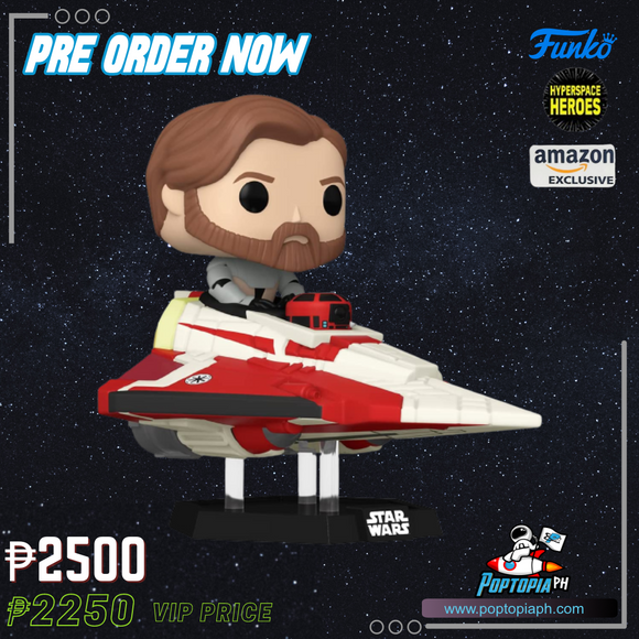 PRE ORDER Funko Pop! Ride Super Deluxe: Star Wars Hyperspace Heroes - OBI-Wan Kenobi in Delta 7 Jedi Starfighter Amazon Exclusive