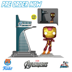 PRE ORDER Funko Pop Town! Avengers 2 Iron Man with Avengers Tower GITD - Previews Exclusive