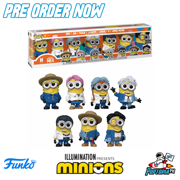 PRE ORDER Funko Pop! Despicable Me 4 Minions x BTS 7-Pack - Entertainment Earth Exclusive