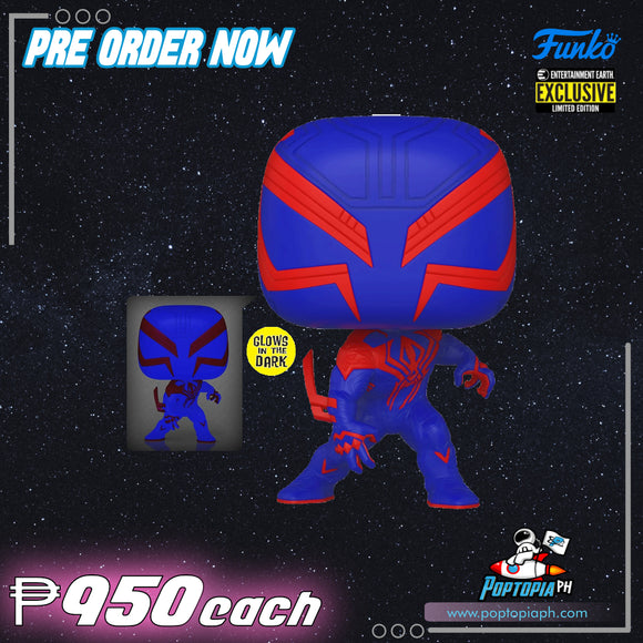 PRE ORDER Funko Pop! Spider-Man: Across the Spider-Verse Spider-Man 2099 GITD – Entertainment Earth Exclusive